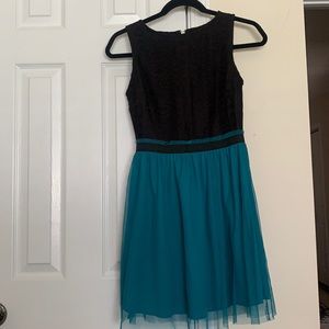 Teal and Black Dress